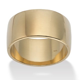 Toscana Collection 18k Gold over Sterling Silver Wide Wedding Band