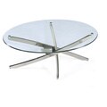 Zila Oval Glass Cocktail Table