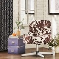 Bridgeport Ergonomic Contour Espresso Faux Leather Swivel Modern Cross Legs Accent Chair