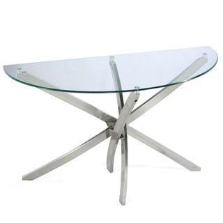 Zila Demilune Glass Sofa Table