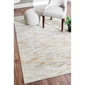 Rug Collective Handmade Geometric Ivory Cowhide Rug (5' x 8')