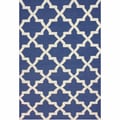 Rug Collective Handmade Flatweave Lattice Blue Wool Rug (7'6 x 9'6)