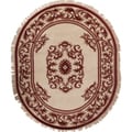 Hand-knotted Alaric Burgundy New Zealand Wool Traditional Oval Oriental Rug (3' x 5')
