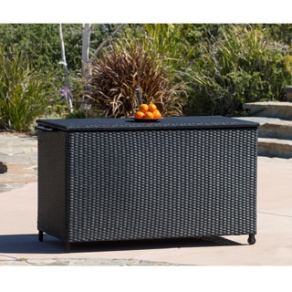 Small Black Wicker Cushion Box