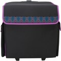 Mackinac Moon Deluxe Rolling Tote-Black With Multi Geometric