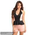 Stanzino Women's Halter Peplum Romper