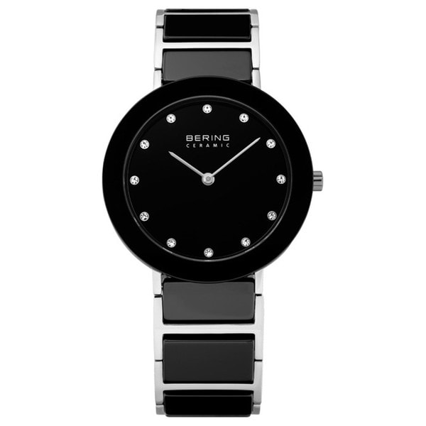 Bering Time Women's Black Ceramic/ Crystal-accented Watch