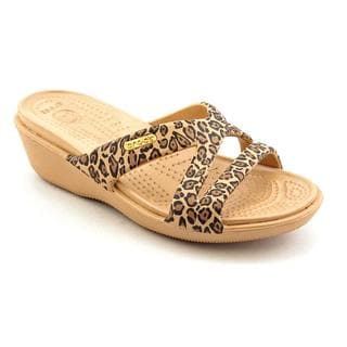 Crocs Women's 'Patricia II Leopard Print Wedge' Synthetic Sandals ...
