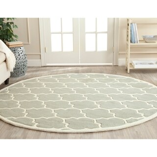 Handmade Moroccan Grey Wool Rug (7' Round)