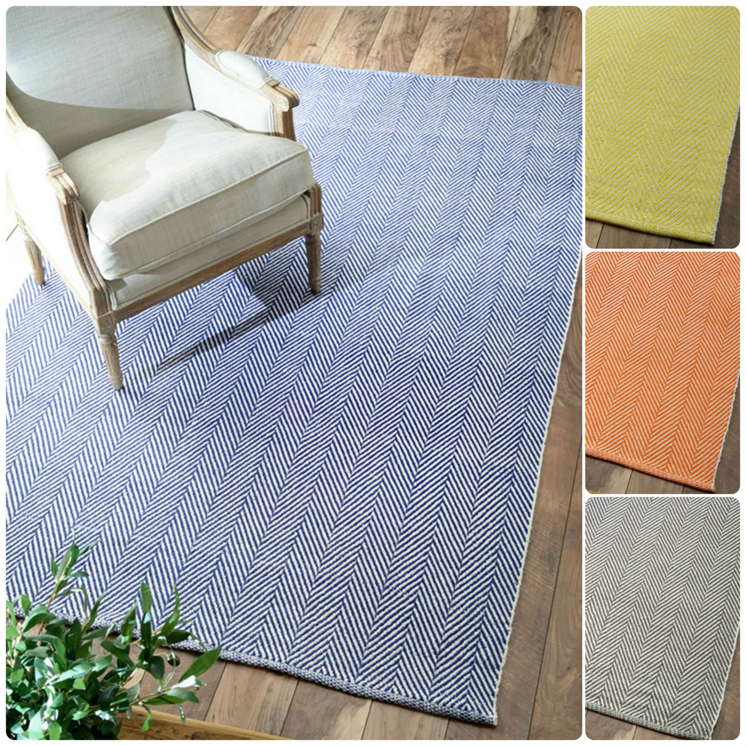 nuLOOM Handmade Flatweave Herringbone Chevron Cotton Rug (5' x 8