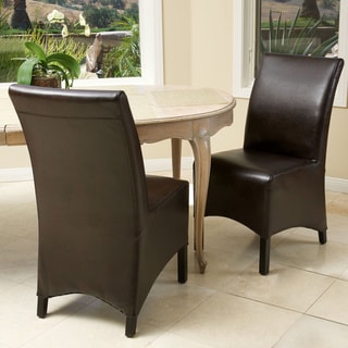 Online Specials  Gilmore Brown Leather Dining Chairs (Set of 2)