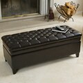 Christopher Knight Home Hastings Tufted Espresso Brown Leather Storage Ottoman