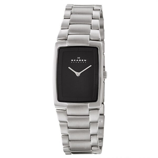 Skagen Men's 'Classic' Stainless Steel Black Dial Watch