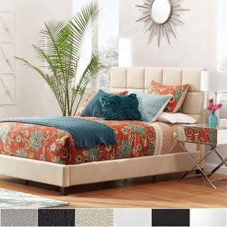 INSPIRE Q Fenton Grey Linen Panel Upholstered Bed