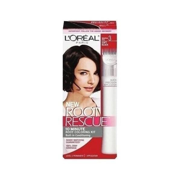 L'Oreal Root Rescue Soft Black 3 Root Coloring Kit 