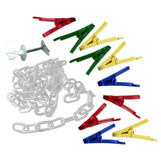 Toy Tech Chain Gang Organizer with Translucent Chain and 20 Assorted Color Clips