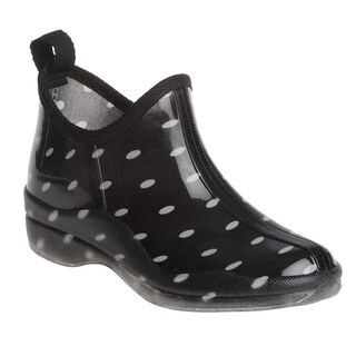 Henry Ferrera Women's Black Polka Dotted Rubber Rain Booties