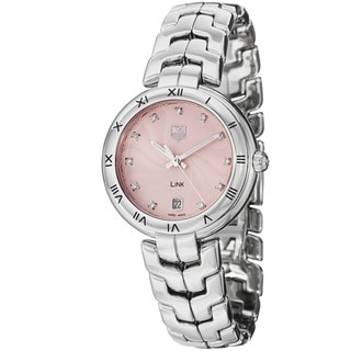 Tag Heuer Women's 'Link' Pink Diamond Dial Stainless Steel Watch