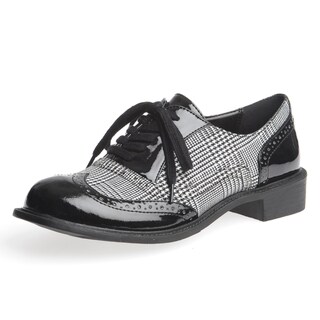 Ollio Womens Shoes Ballet Flats Faux Suede Wingtip Lace UPS Oxford