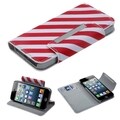 BasAcc Red/ White Stripe MyJacket Wallet For Apple iPhone 5