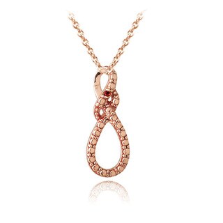 DB Designs Rose Gold over Silver Red Diamond Accent Infinity Necklace