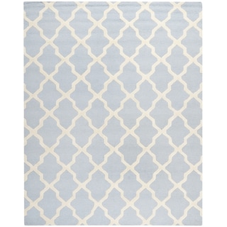 Best Shopping Safavieh Handmade Moroccan Cambridge Light Blue/ Ivory Wool Rug (11' x 15')
