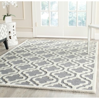 Low Price Safavieh Handmade Moroccan Cambridge Oversized Silver/ Ivory Wool Rug (11' x 15')