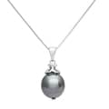 Pearlyta 14k Black Tahitian Drop Pearl Pendant Necklace (10-11mm)