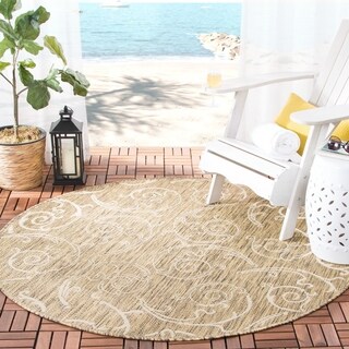 Safavieh Indoor/ Outdoor Courtyard Brown/ Natural Rug (7'10 Round)
