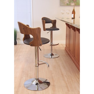 'Cello' Adjustable Bent Wood Scooped Barstool