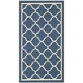 Safavieh Indoor/ Outdoor Courtyard Navy/ Beige Rug (2'7 x 5')