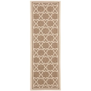 Safavieh Indoor/ Outdoor Courtyard Brown/ Bone Rug (2'4 x 14')