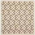 Safavieh Indoor/ Outdoor Courtyard Brown/ Bone Rug (7'10 Square)
