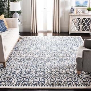 For sale Safavieh Handmade Moroccan Cambridge Navy Blue/ Ivory Wool Rug (10' x 14')