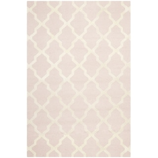 Low Price Safavieh Handmade Moroccan Cambridge Light Pink/ Ivory Wool Rug (10' x 14')
