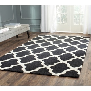 Buy Online Safavieh Handmade Moroccan Cambridge Black/ Ivory Wool Rug (11' x 15')