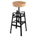 Spring Iron and Leather Barstool (India)