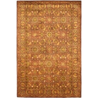 Safavieh Hand-made Antiquity Copper/ Gold Wool Rug (4' x 6')