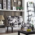 Easton Black Cow Hide Fabric 2-seater Accent Loveseat