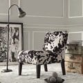 Black/ White Faux Cowhide Fabric Accent Chair