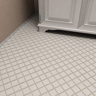 SomerTile Victorian Quad Glossy White Porcelain Mosaic Tiles (Pack of 10)