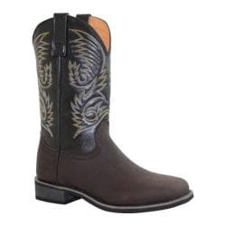 Men's AdTec 9553 11in Western Pull On Work Boot Square Black/Brown