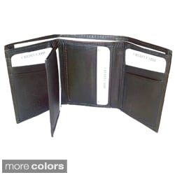 Guatemalan Leather Women Tri Fold Wallet With Check Book Slit