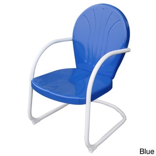 AmeriHome Retro Style Metal Blue Lawn Chair