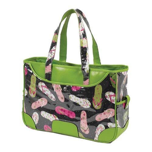 Large Beach Tote Black Flip flop