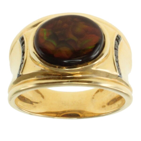 Fire agate wedding ring