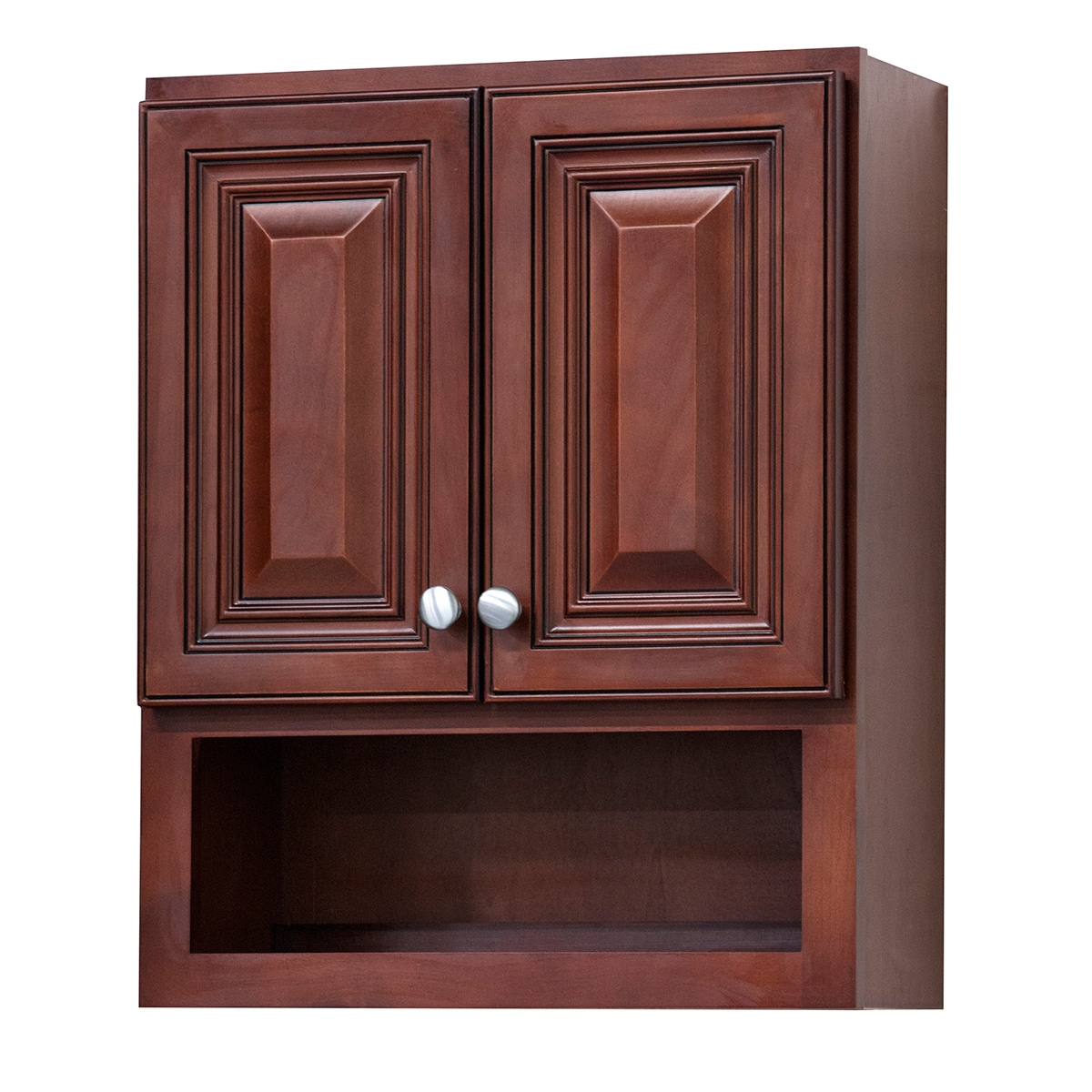 Dark cherry bathroom storage cabinet