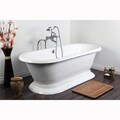 Double-ended Cast Iron 72-inch Pedestal Bathtub