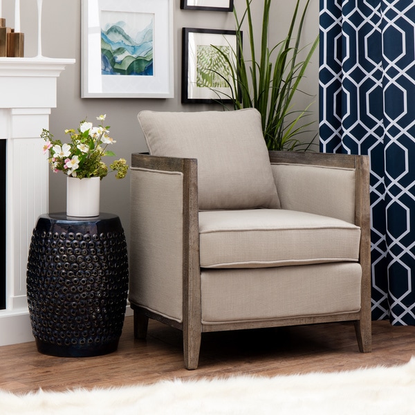 Elliot Beige Linen Lounge Chair 15430080 Shopping