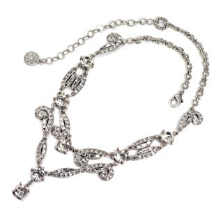 Sweet Romance Silvertone Daisy's 1920's Deco Necklace